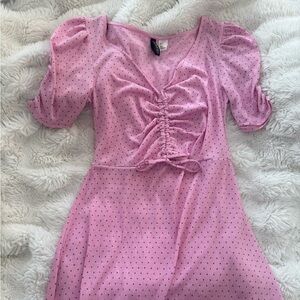 Divided pink polka dot dress